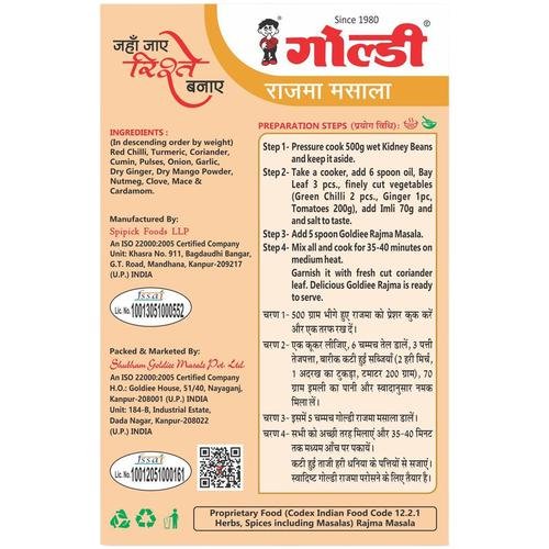 Goldiee Masala - Rajma, 100 g - Image 2