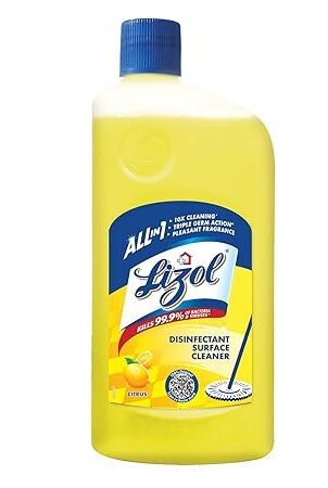 Lizol Disinfectant Surface & Floor Cleaner Liquid, Citrus - 500 ml | Suitable for All Floor Cleaner Mops | Kills 99.9% Germs| India's #1 Floor Cleaner