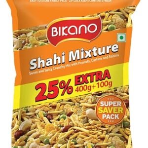 Bikano Shahi Mixture Namkeen| Crunchy Dry Fruits Peas & Peanuts| Crunchy & Tasty, 400g + 100g Extra