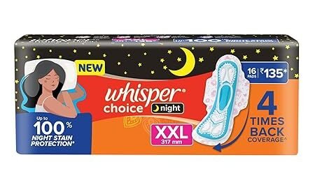 Whisper Ultra Overnight Sanitary Pad For Women With Wings - Xxl Plus, 16 Pads