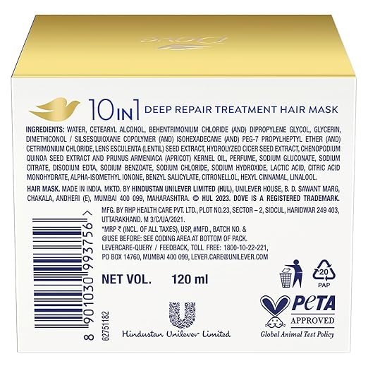 Dove 10 in 1 Deep Repair Treatment Hair Mask (120 ml) - Image 2